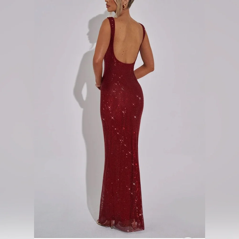 Stunning Red Sequin Maxi Dress - Picture 4 of 15